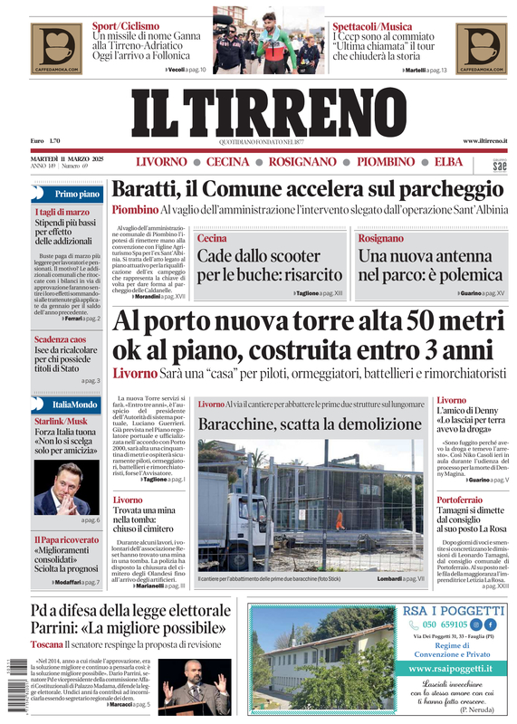 Prima-pagina-tirreno-edizione-di-oggi-11-03-2025