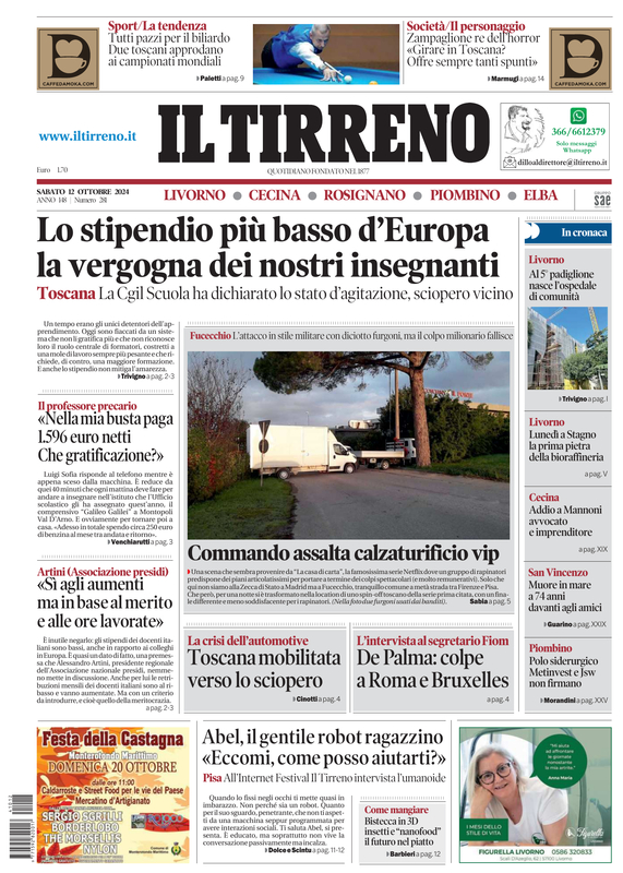 Prima-pagina-tirreno-edizione-di-oggi-12-10-2024