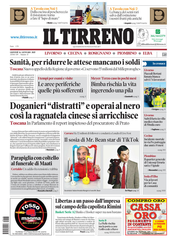 Prima-pagina-tirreno-edizione-di-oggi-16-01-2025