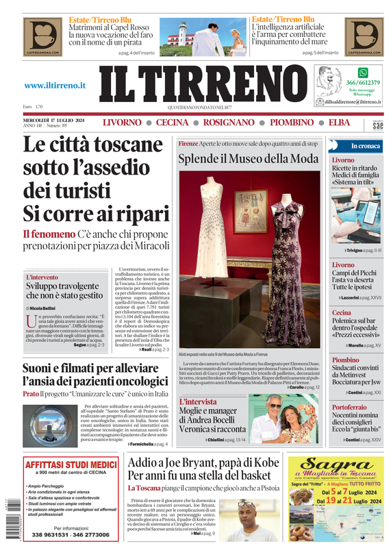 Prima-pagina-tirreno-edizione-di-oggi-17-07-2024