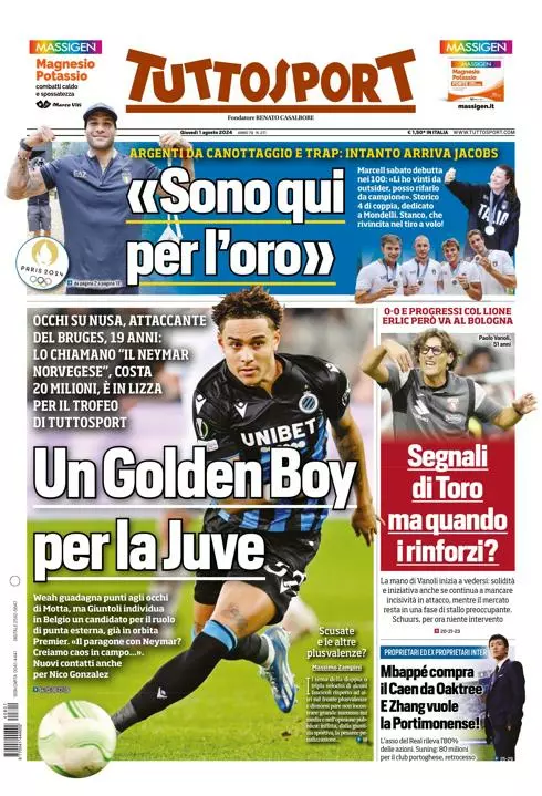 Prima-pagina-tutto-sport-edizione-di-oggi-01-08-2024