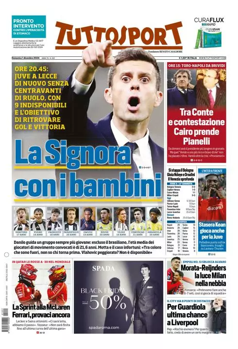 Prima-pagina-tutto-sport-edizione-di-oggi-01-12-2024