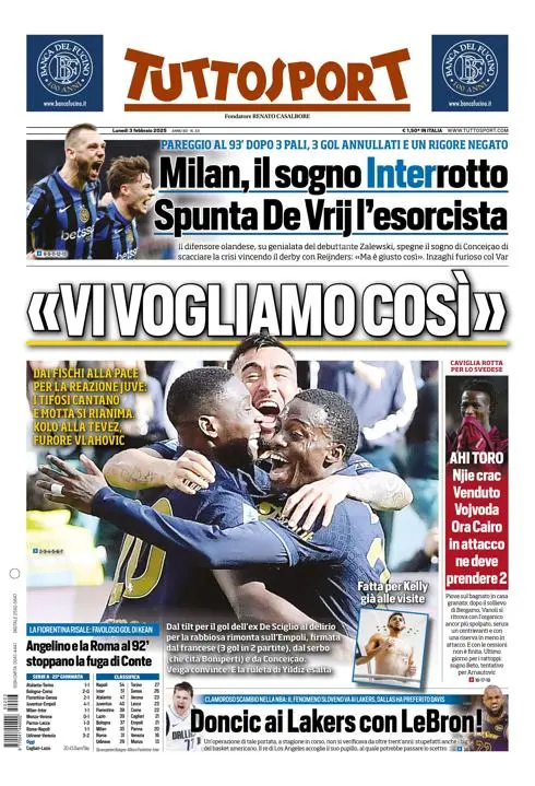 Prima-pagina-tutto-sport-edizione-di-oggi-03-02-2025