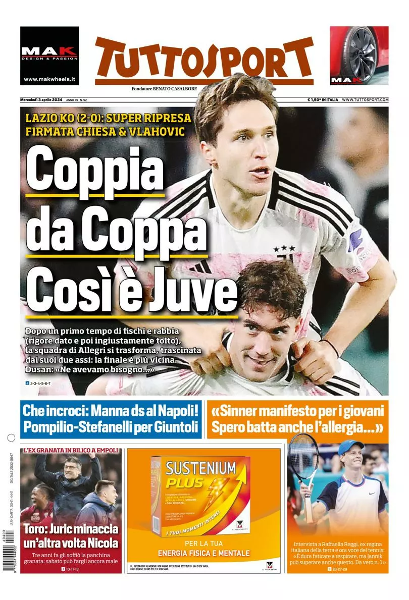 Prima-pagina-tutto-sport-edizione-di-oggi-03-04-2024