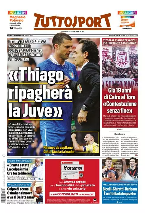 Prima-pagina-tutto-sport-edizione-di-oggi-03-09-2024