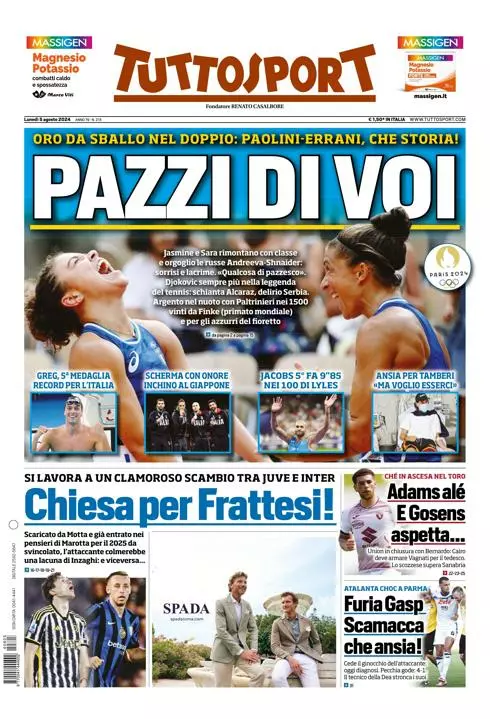 Prima-pagina-tutto-sport-edizione-di-oggi-05-08-2024