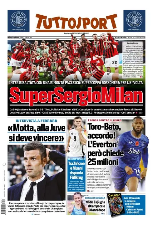 Prima-pagina-tutto-sport-edizione-di-oggi-07-01-2025