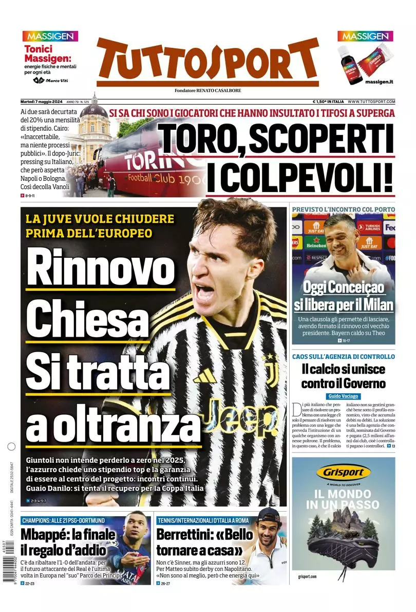 Prima-pagina-tutto-sport-edizione-di-oggi-07-05-2024