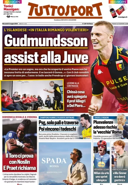 Prima-pagina-tutto-sport-edizione-di-oggi-08-05-2024