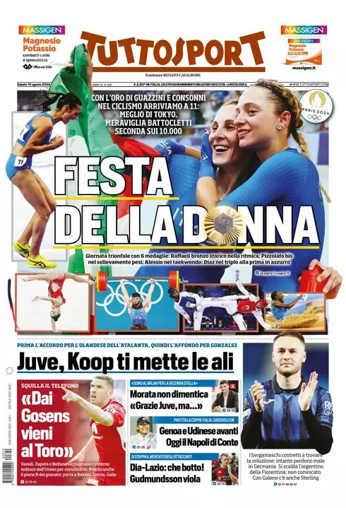 Prima-pagina-tutto-sport-edizione-di-oggi-10-08-2024