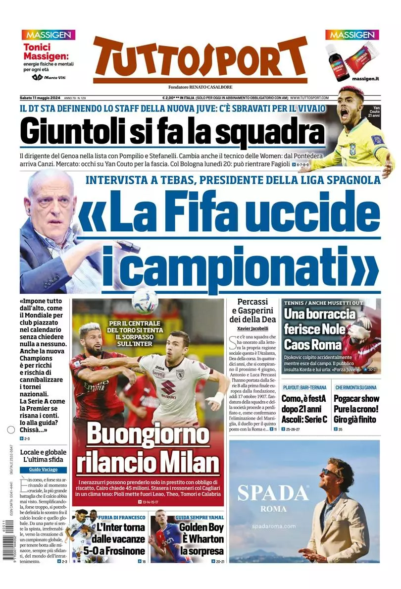 Prima-pagina-tutto-sport-edizione-di-oggi-11-05-2024