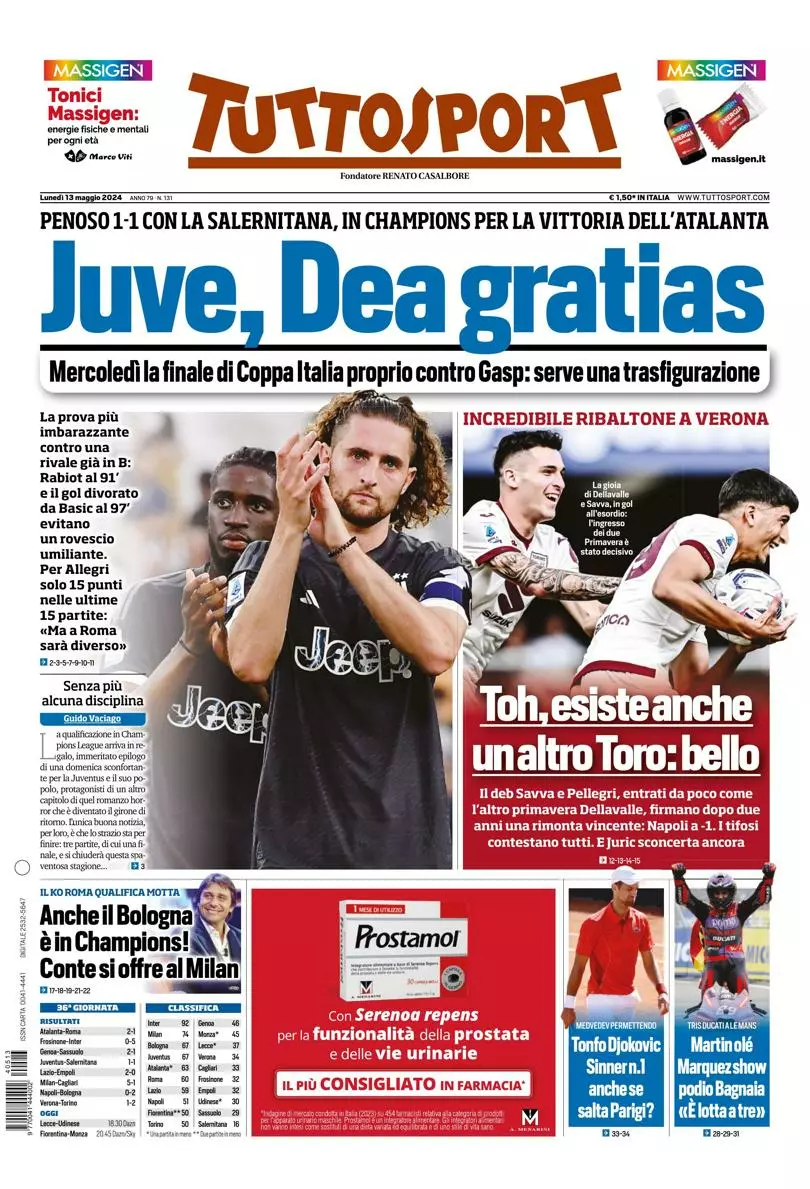 Prima-pagina-tutto-sport-edizione-di-oggi-13-05-2024