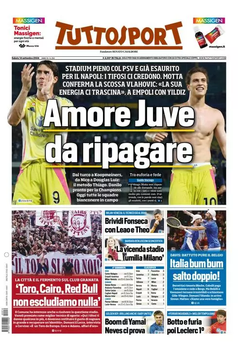 Prima-pagina-tutto-sport-edizione-di-oggi-14-09-2024