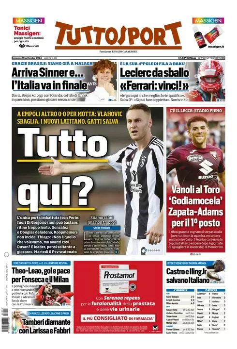 Prima-pagina-tutto-sport-edizione-di-oggi-15-09-2024