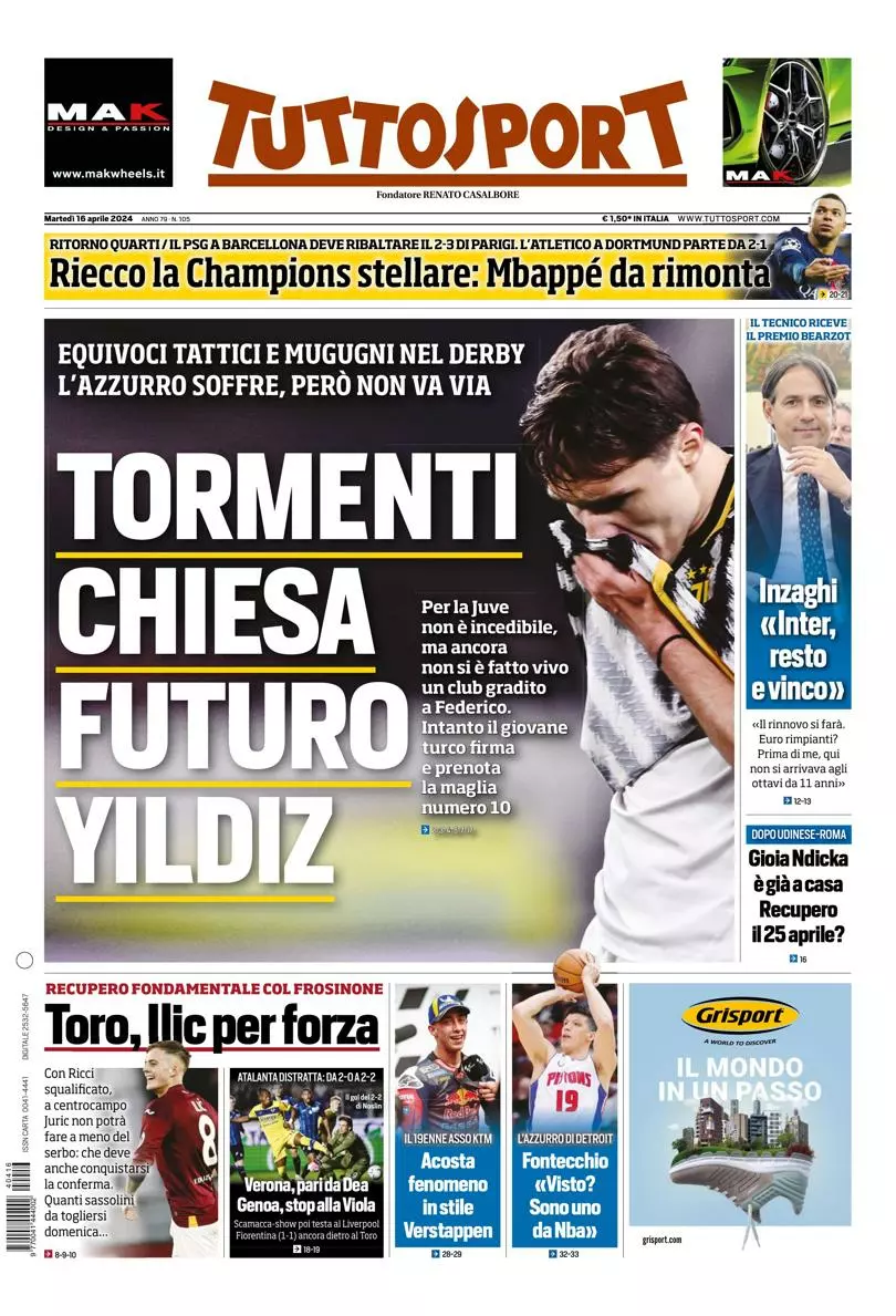 Prima-pagina-tutto-sport-edizione-di-oggi-16-04-2024