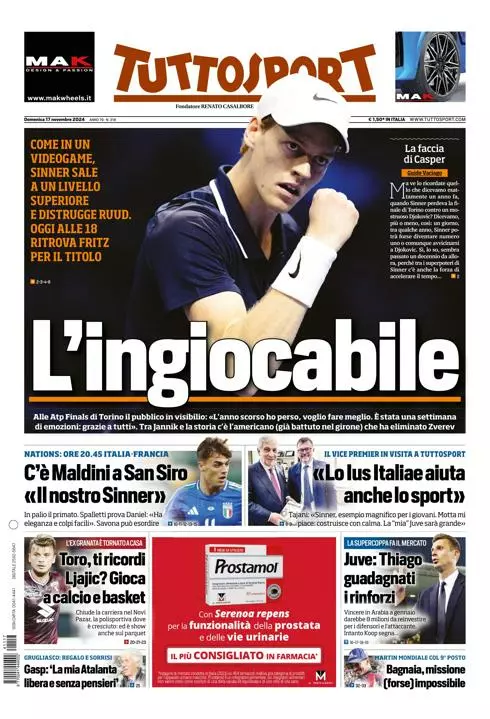 Prima-pagina-tutto-sport-edizione-di-oggi-17-11-2024