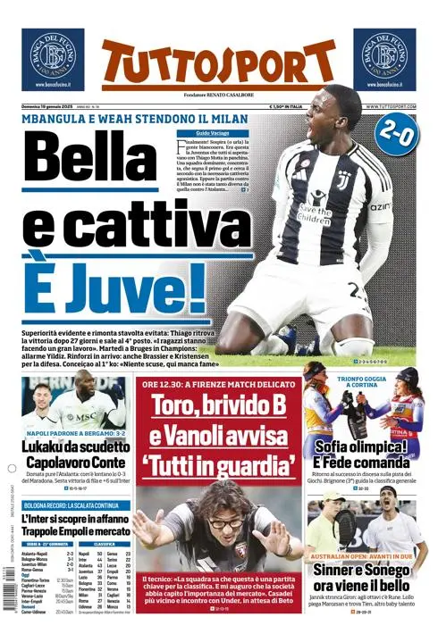 Prima-pagina-tutto-sport-edizione-di-oggi-19-01-2025