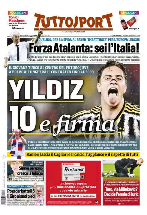 Prima-pagina-tutto-sport-edizione-di-oggi-22-05-2024