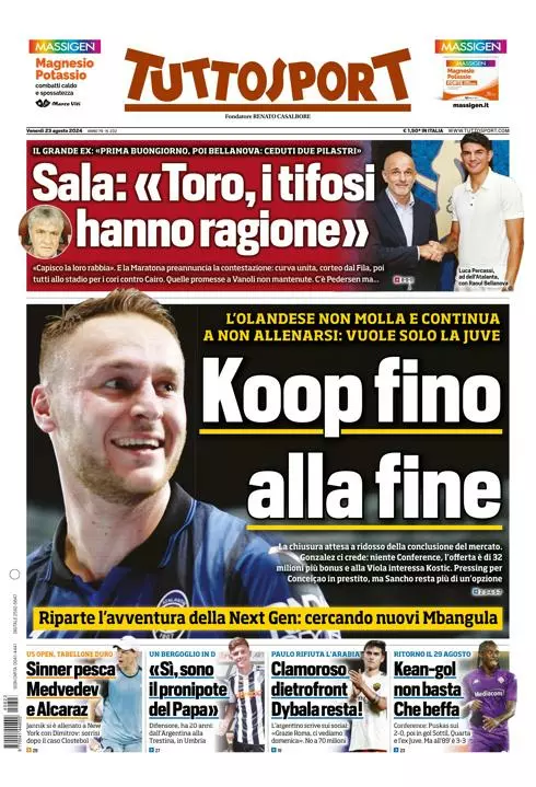 Prima-pagina-tutto-sport-edizione-di-oggi-23-08-2024