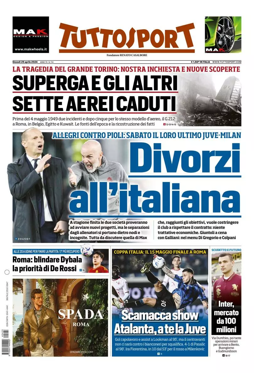 Prima-pagina-tutto-sport-edizione-di-oggi-25-04-2024