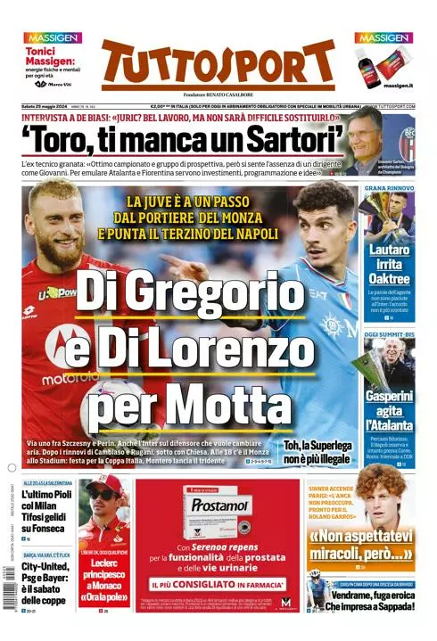 Prima-pagina-tutto-sport-edizione-di-oggi-25-05-2024