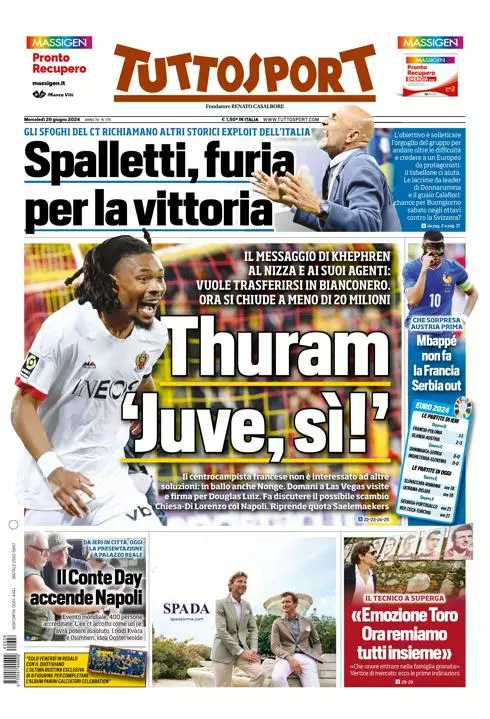 Prima-pagina-tutto-sport-edizione-di-oggi-26-06-2024