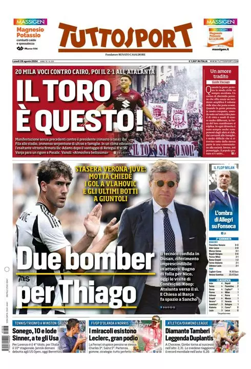 Prima-pagina-tutto-sport-edizione-di-oggi-26-08-2024