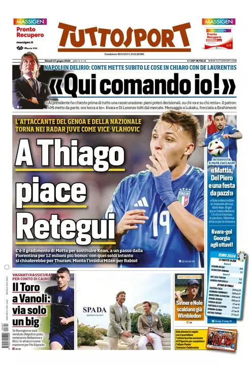 Prima-pagina-tutto-sport-edizione-di-oggi-27-06-2024