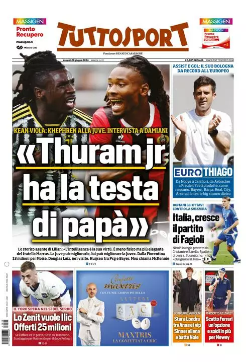 Prima-pagina-tutto-sport-edizione-di-oggi-28-06-2024