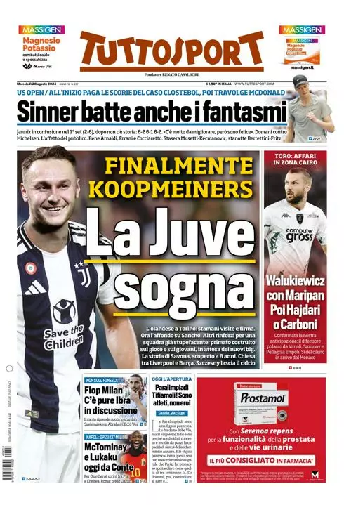 Prima-pagina-tutto-sport-edizione-di-oggi-28-08-2024