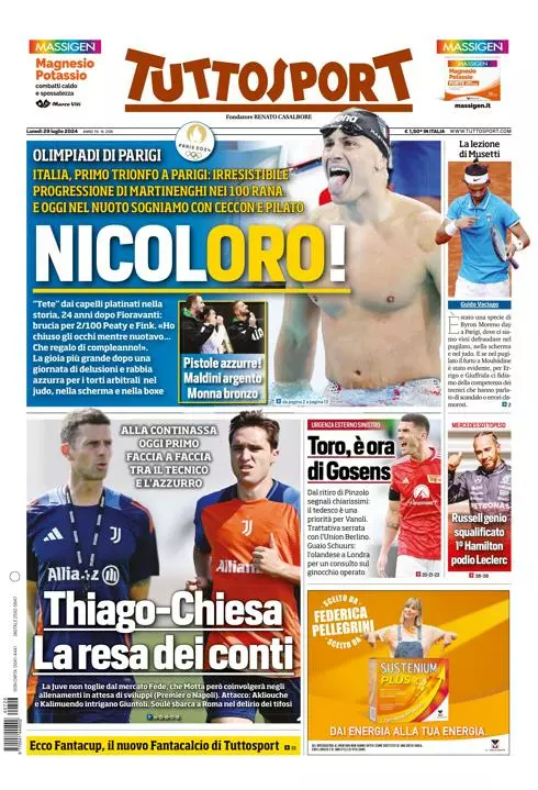 Prima-pagina-tutto-sport-edizione-di-oggi-29-07-2024