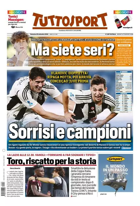 Prima-pagina-tutto-sport-edizione-di-oggi-29-09-2024