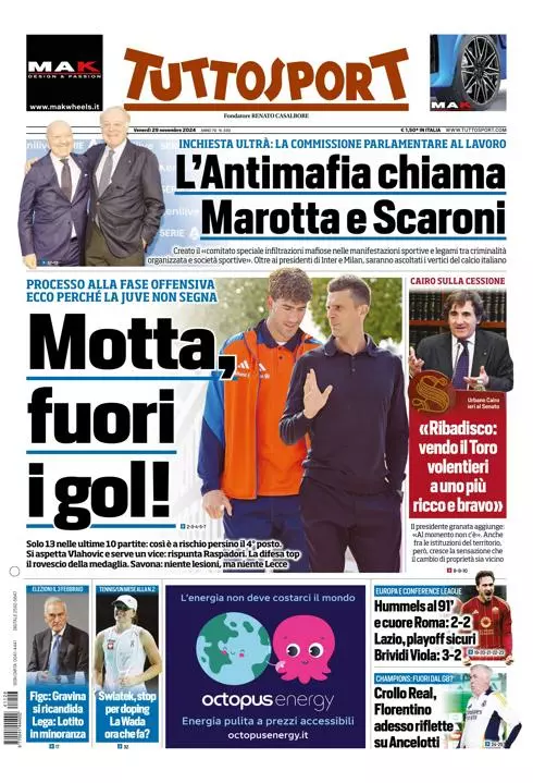 Prima-pagina-tutto-sport-edizione-di-oggi-29-11-2024