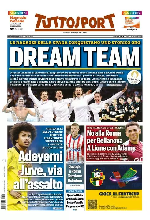 Prima-pagina-tutto-sport-edizione-di-oggi-31-07-2024