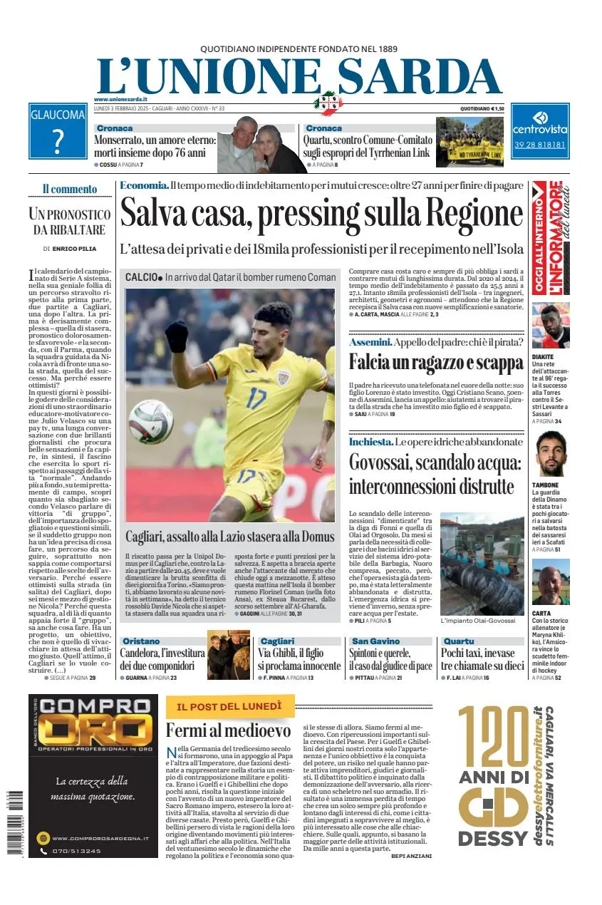 Prima-pagina-unione_sarda-edizione-di-oggi-03-02-2025