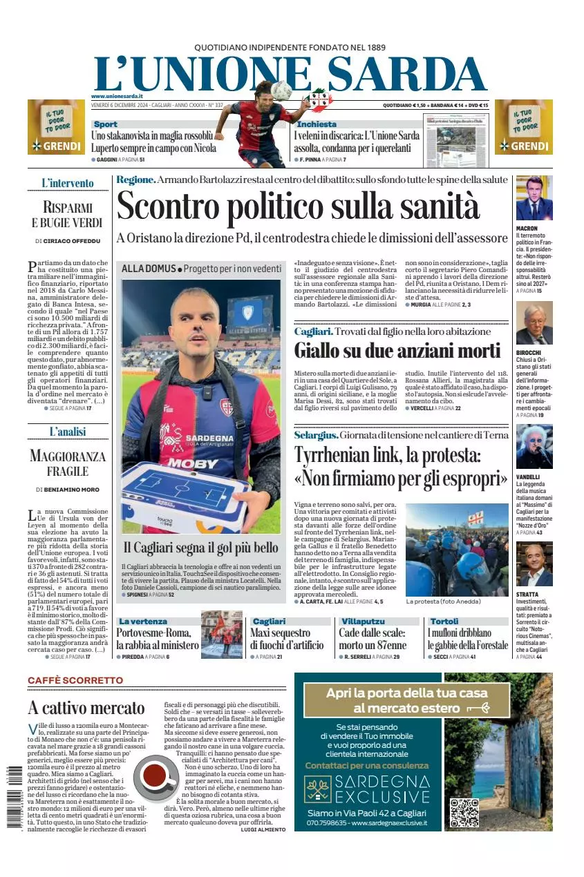 Prima-pagina-unione_sarda-edizione-di-oggi-06-12-2024