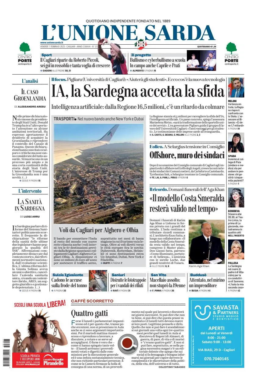 Prima-pagina-unione_sarda-edizione-di-oggi-07-02-2025