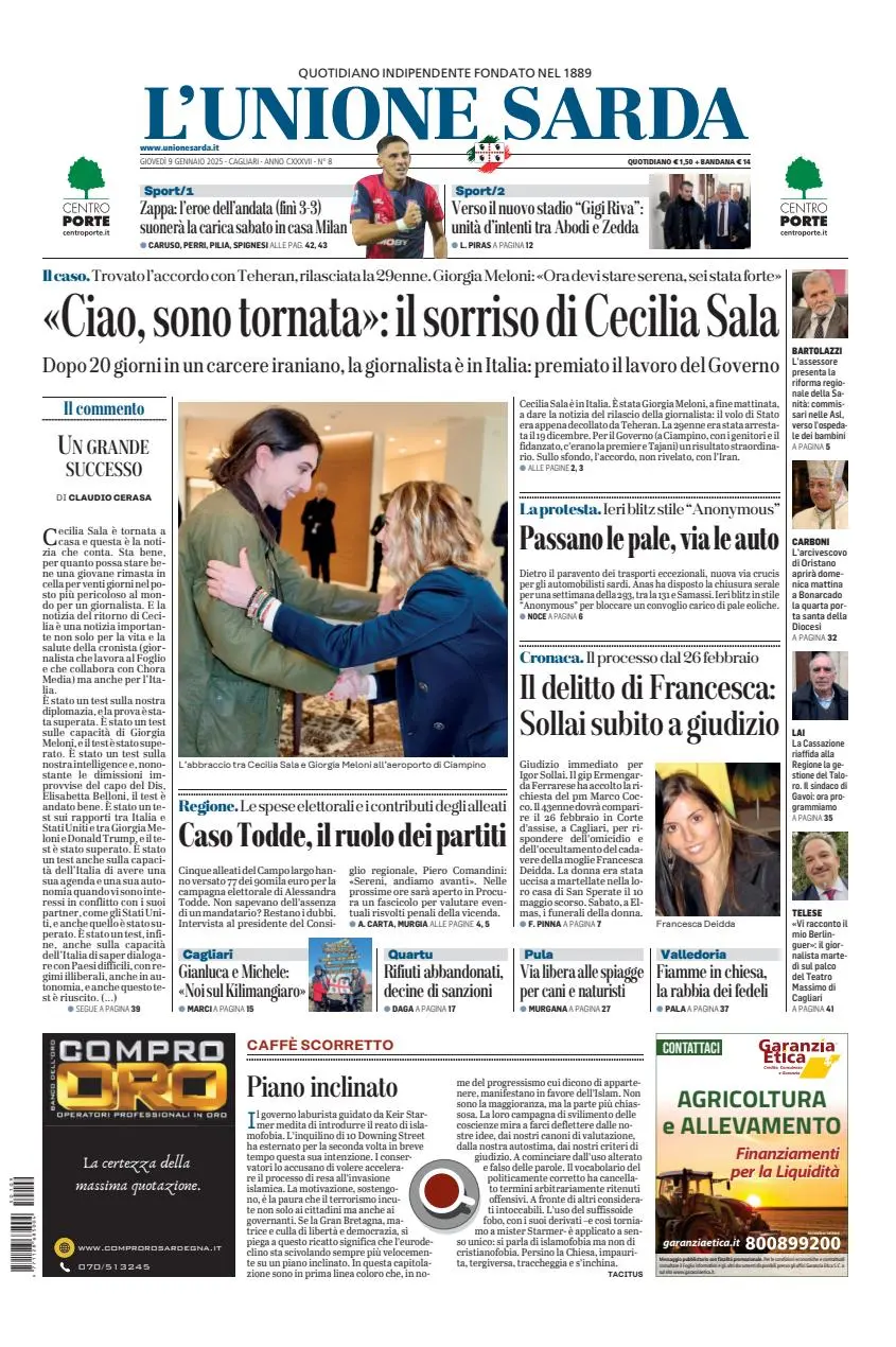 Prima-pagina-unione_sarda-edizione-di-oggi-09-01-2025