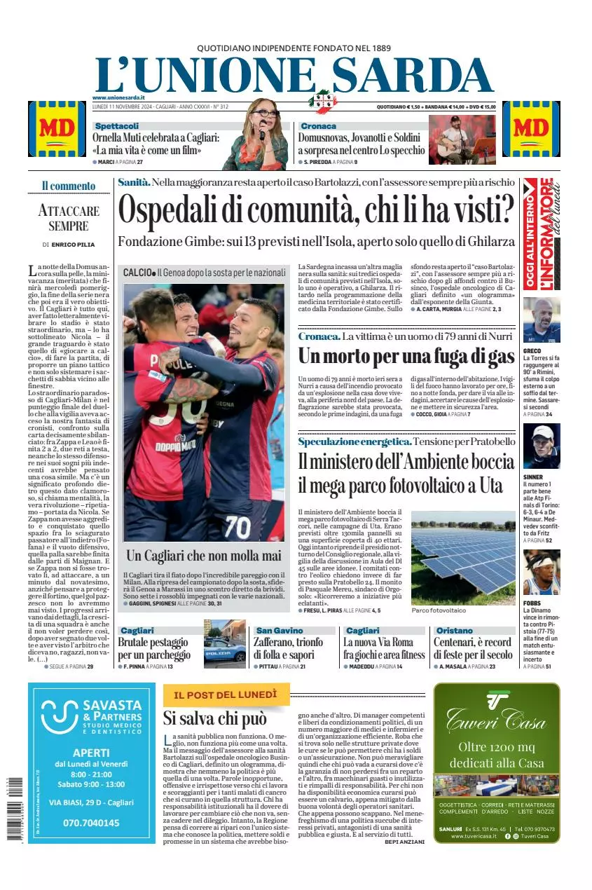 Prima-pagina-unione_sarda-edizione-di-oggi-11-11-2024