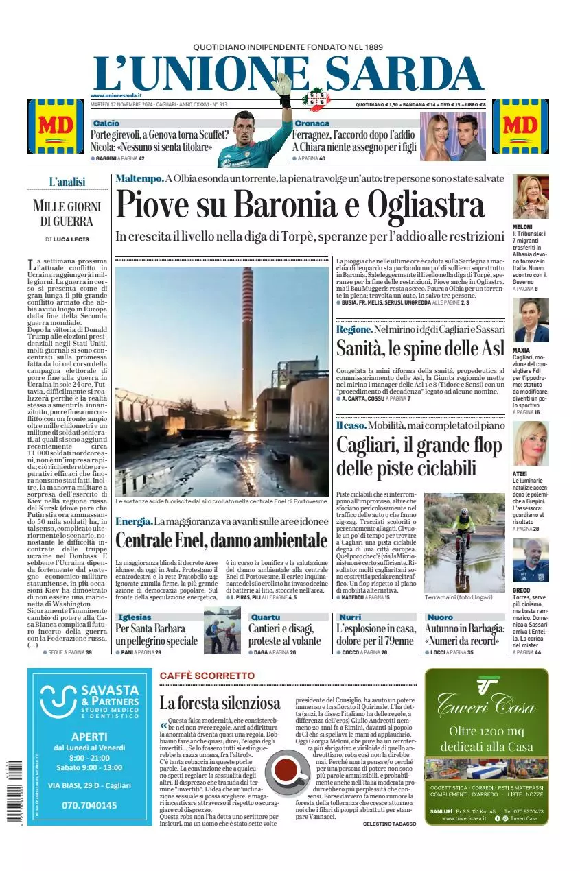 Prima-pagina-unione_sarda-edizione-di-oggi-12-11-2024