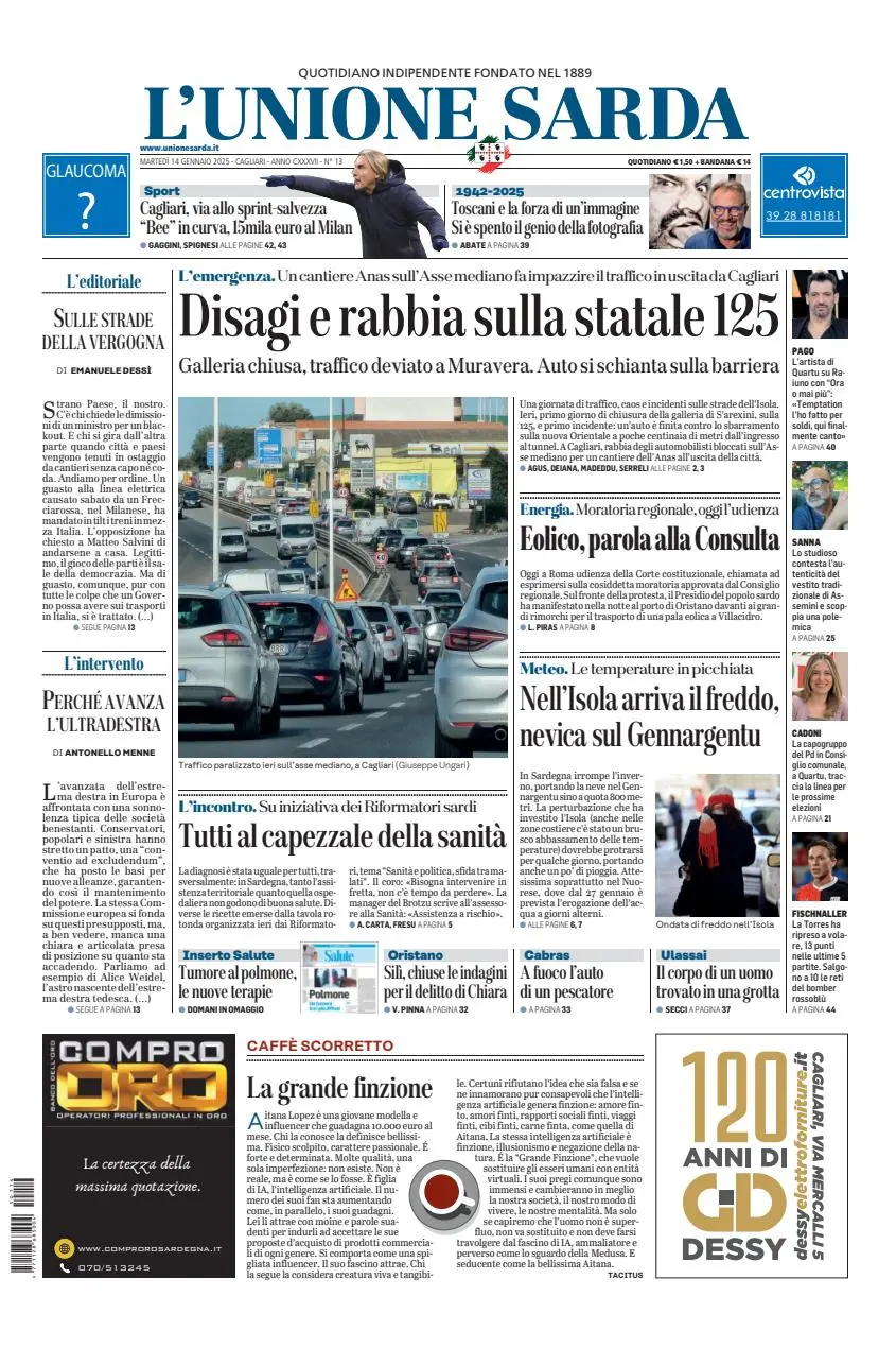 Prima-pagina-unione_sarda-edizione-di-oggi-14-01-2025