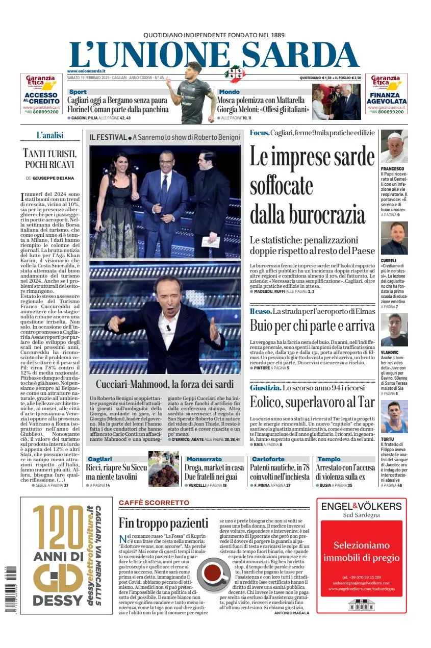 Prima-pagina-unione_sarda-edizione-di-oggi-15-02-2025