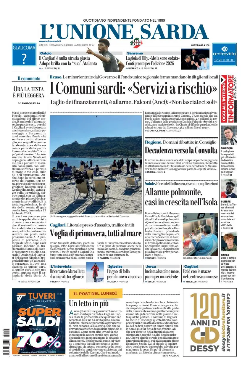 Prima-pagina-unione_sarda-edizione-di-oggi-17-02-2025