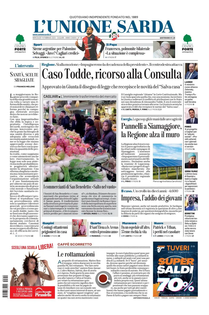 Prima-pagina-unione_sarda-edizione-di-oggi-19-02-2025