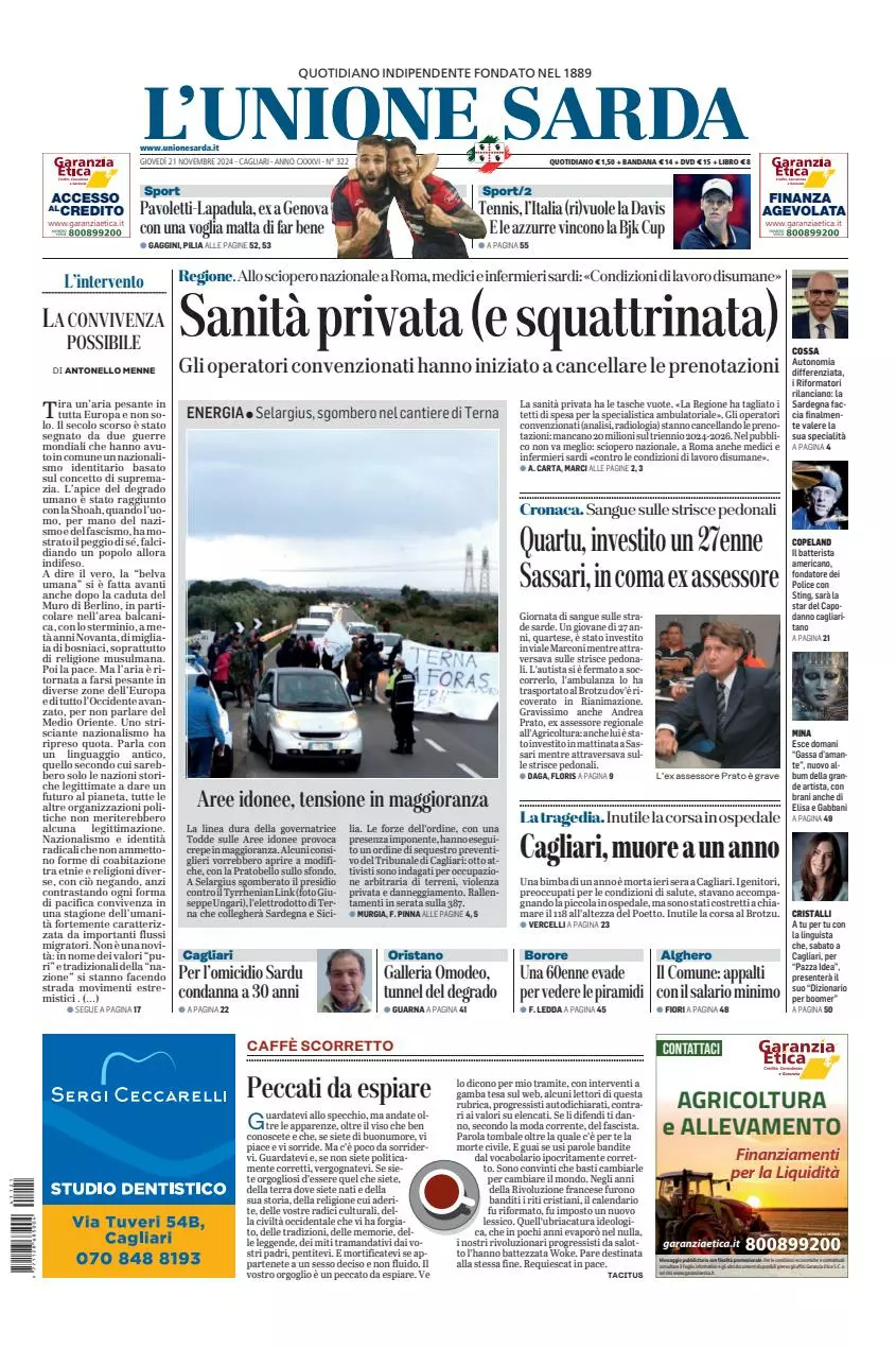 Prima-pagina-unione_sarda-edizione-di-oggi-21-11-2024