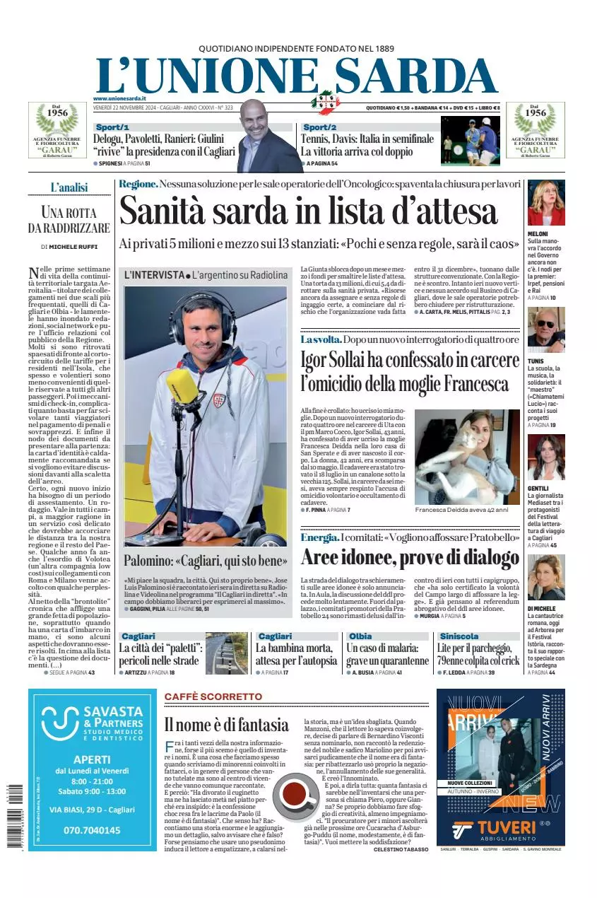 Prima-pagina-unione_sarda-edizione-di-oggi-22-11-2024