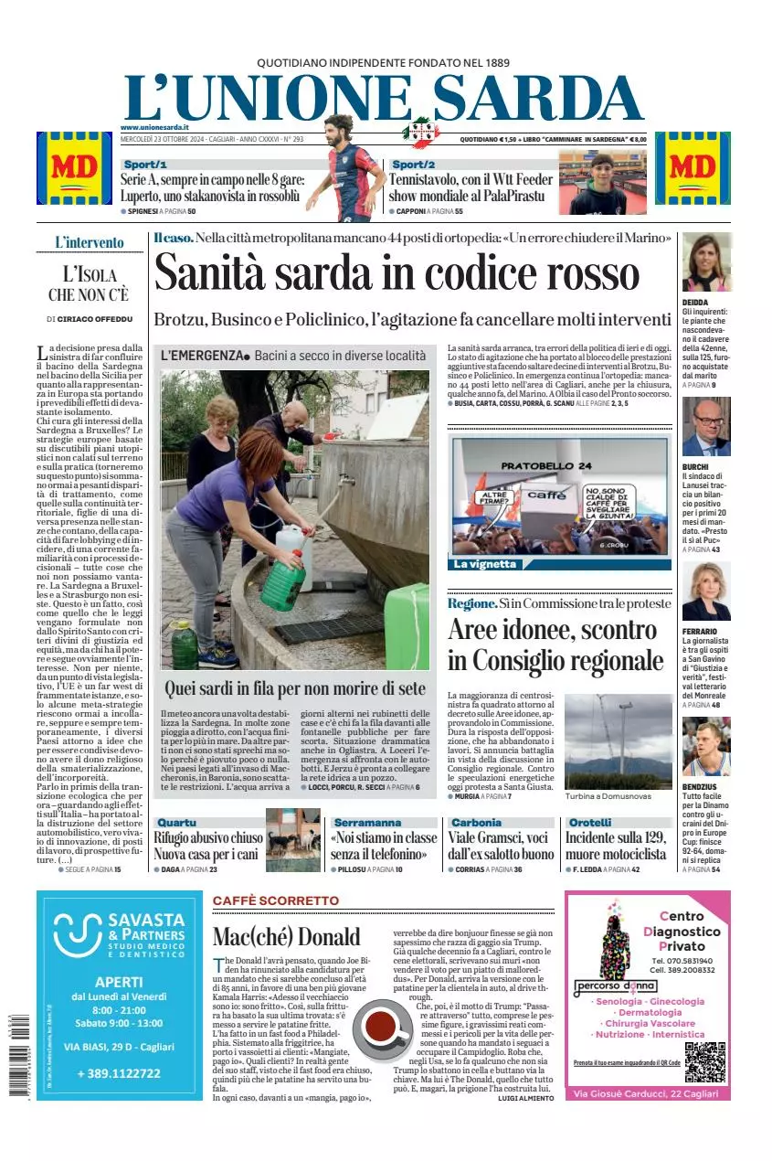 Prima-pagina-unione_sarda-edizione-di-oggi-23-10-2024