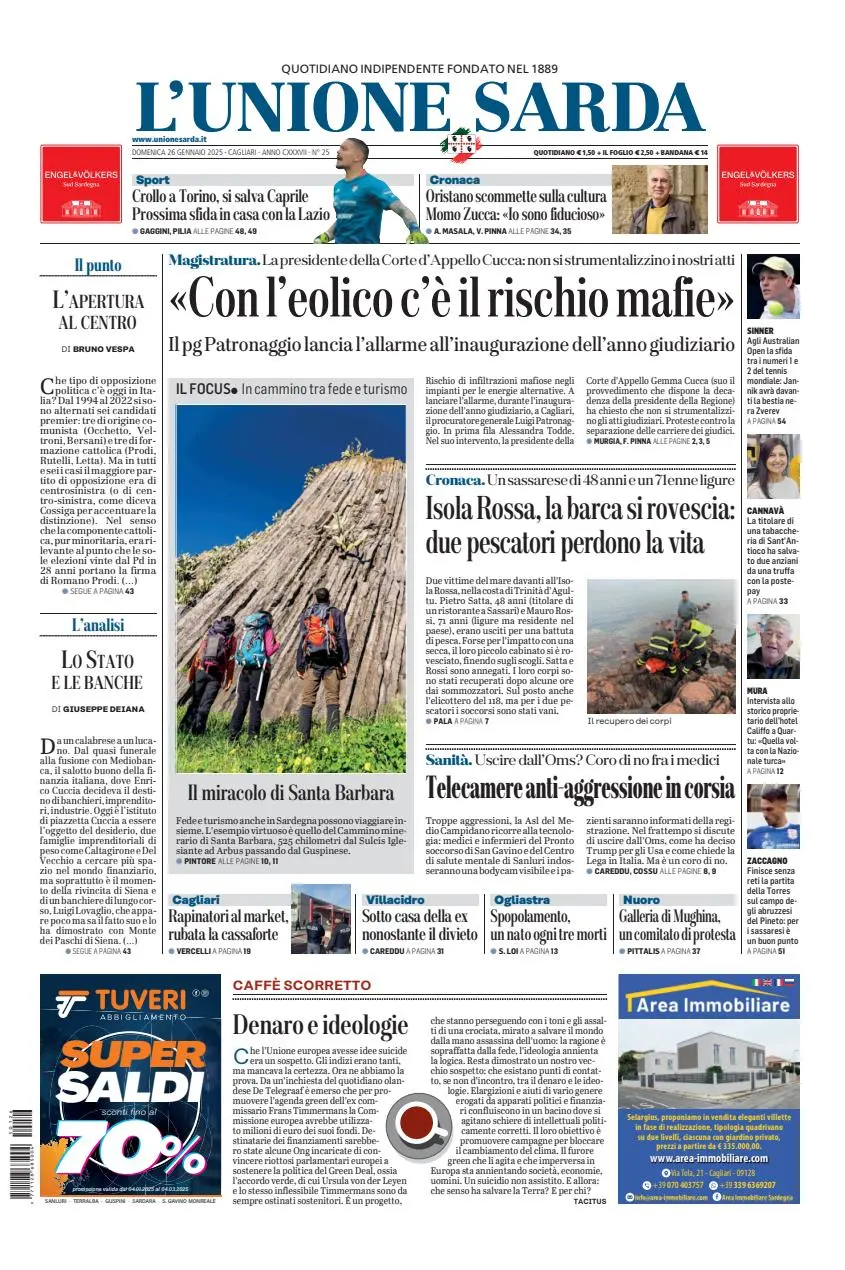 Prima-pagina-unione_sarda-edizione-di-oggi-26-01-2025