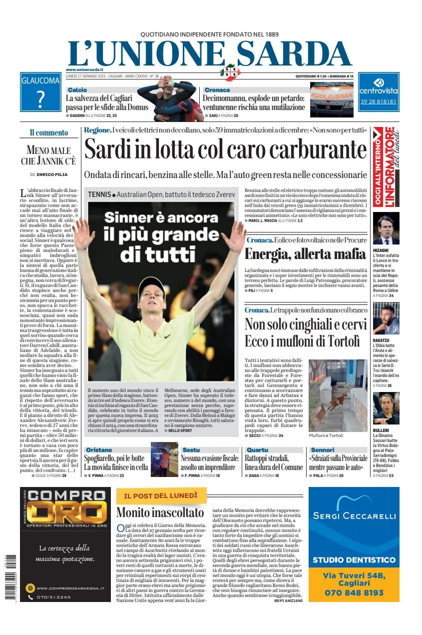 Prima-pagina-unione_sarda-edizione-di-oggi-27-01-2025