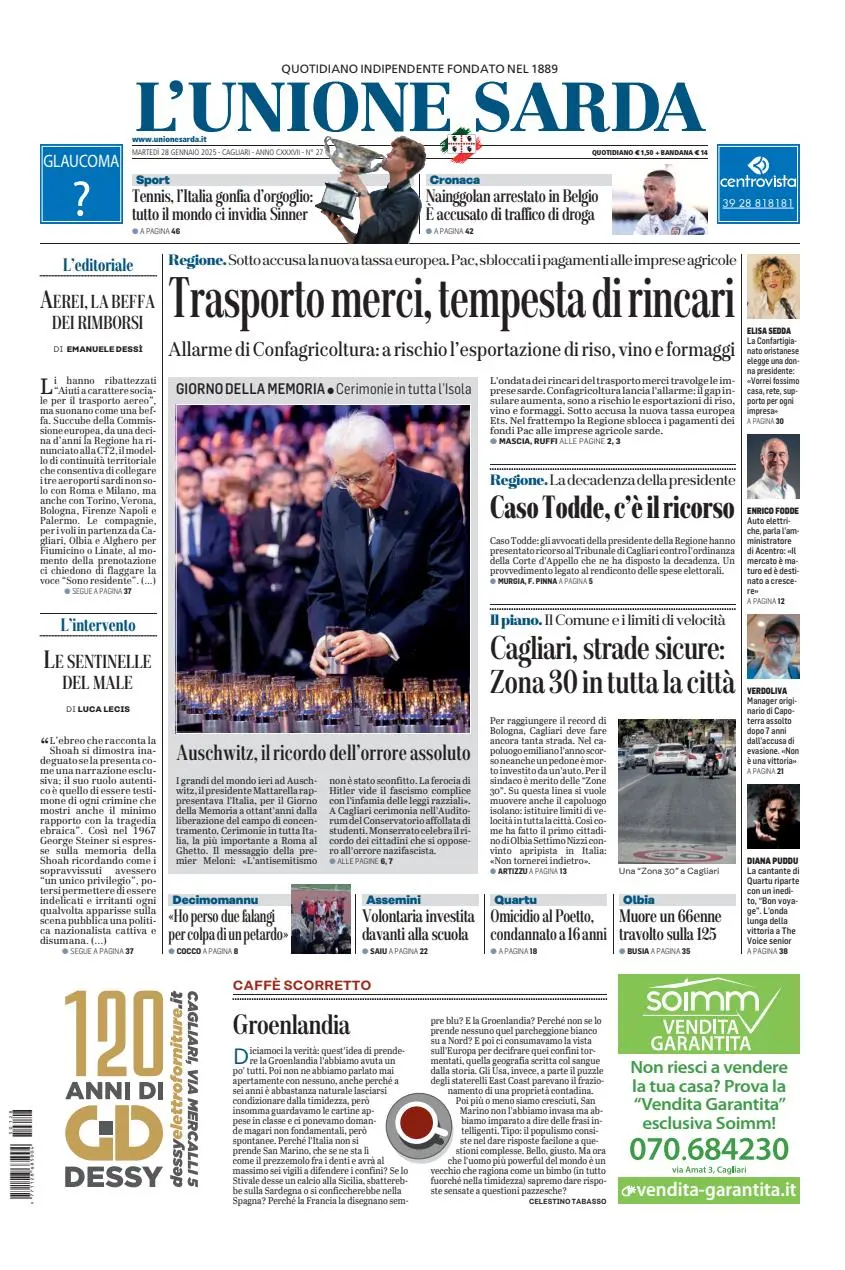 Prima-pagina-unione_sarda-edizione-di-oggi-28-01-2025